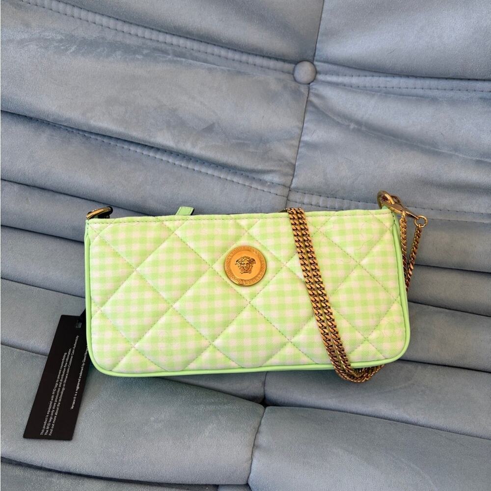 Sale ends 3/22 Versace Green Checkered Bag Women's NWT